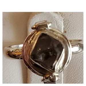 Genuine Herkimer Diamond Poison Box Ring Size 6